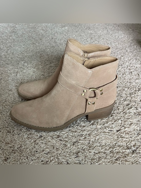 House of Harlow 1960 Shoes - House of Harlow Altossa Booties Tan Suede Harness Ankle Boots Womens 9M